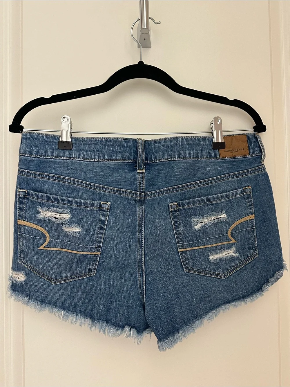American Eagle Outfitters Distressed Denim Shorts - Blue - Picture 2 of 6
